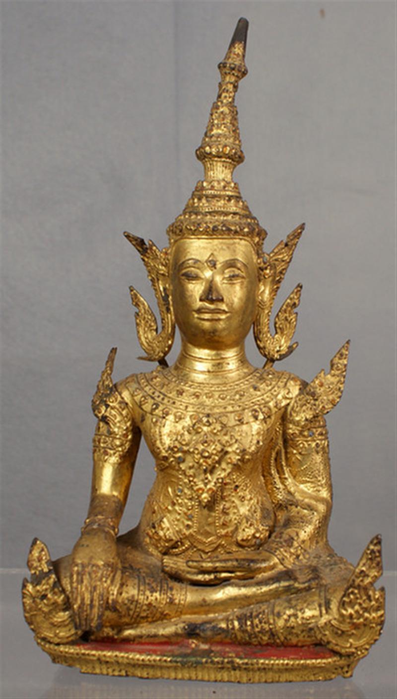 Appraisal: th c Southeast Asian bronze Deity h wear to gilding