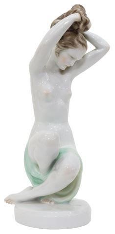 Appraisal: Art Deco porcelain figure of a bathing woman Herend Porcelain