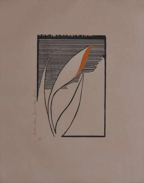 Appraisal: DONALD SULTAN b YELLOW IRIS Woodblock print x in signed