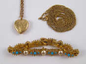 Appraisal: A mixed lot comprising a carat gold locket two yellow