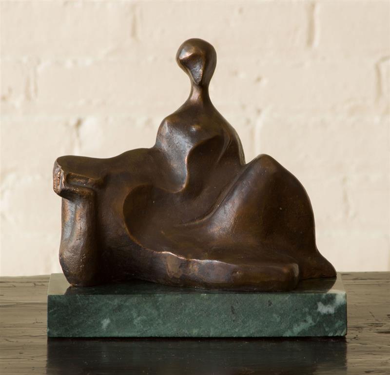 Appraisal: AFTER HENRY MOORE - FIGURE Bronze with an indistinct foundry