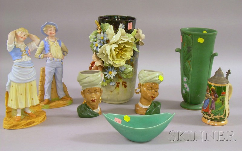 Appraisal: Eight Pieces of Assorted Collectible and Art Pottery a pair