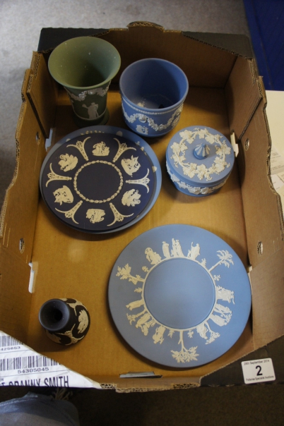 Appraisal: A collection of various coloured Wedgwood Jasperware including plates vases