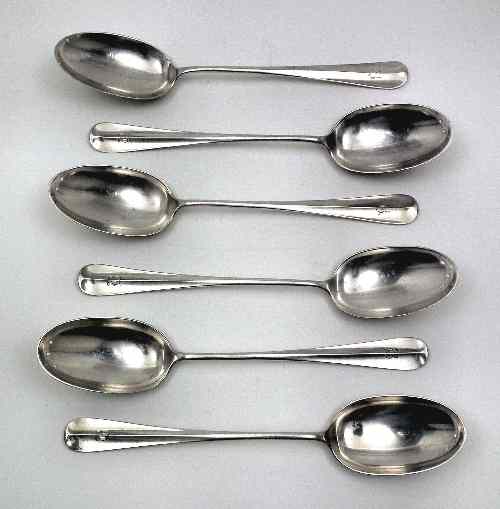 Appraisal: A set of six Edward VII silver Old English rattail