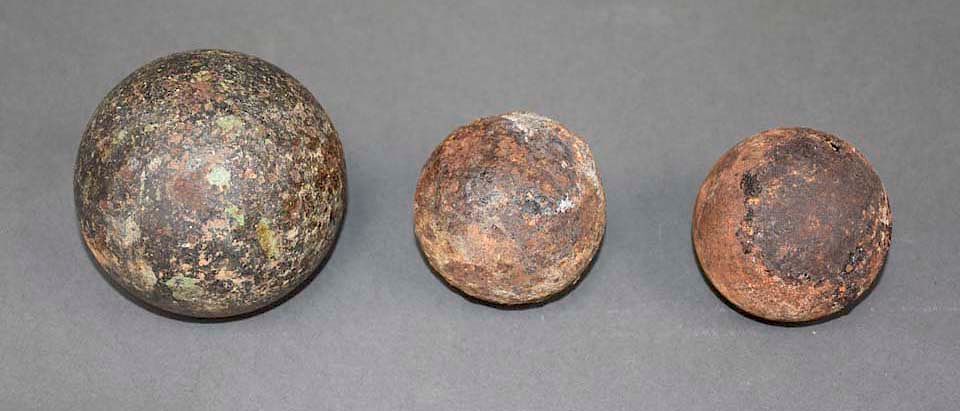 Appraisal: Civil War Cannon Balls Civil War Cannon Balls Measures and