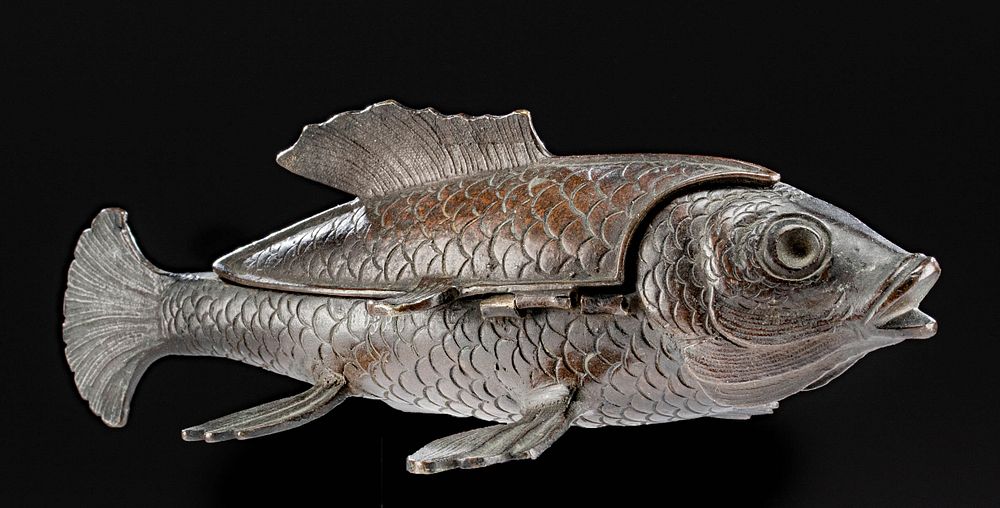 Appraisal: th C Austrian Brass Fish Lidded Vessel by A Klein