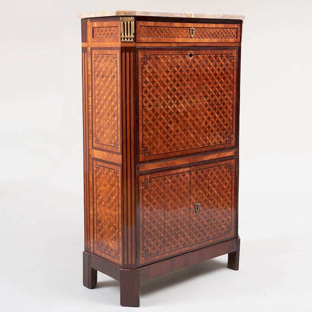 Appraisal: Louis XVI Ormolu-Mounted Kingwood and Tulipwood Parquetry Secr taire Abattant