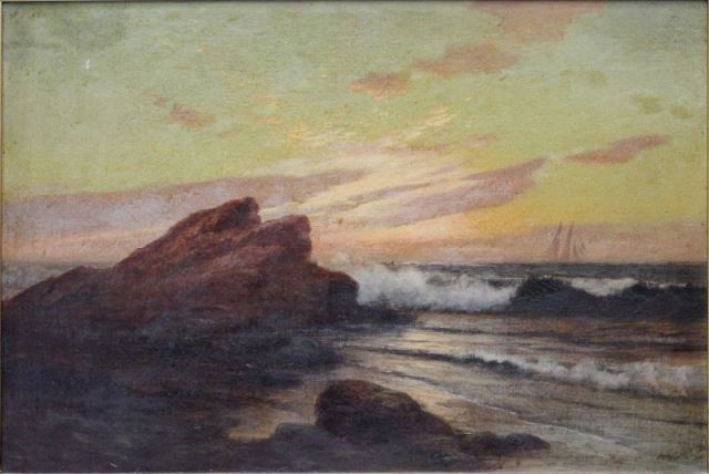 Appraisal: Oil on Canvas Seascape with Ship Apparently unsigned but very