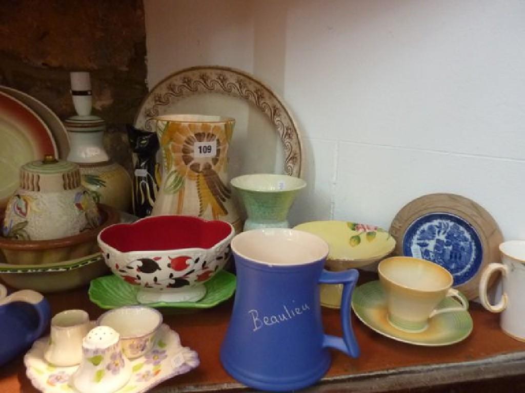 Appraisal: A Wedgwood cup and saucer with banded decoration a Crown