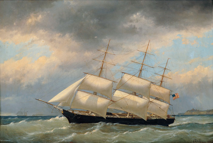 Appraisal: EGIDE LINNING BELGIAN - THE AMERICAN CLIPPER SHIP quot MARY