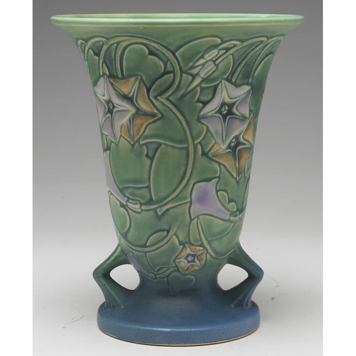 Appraisal: Roseville Morning Glory vase footed and flaring shape in green