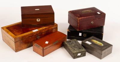 Appraisal: Seven Victorian and later work boxes jewellery boxes etc