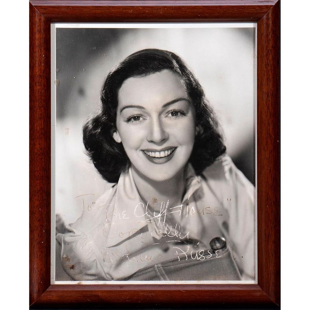 Appraisal: Rosalind Russell Original autographed inscribed photograph Size x Condition Showing