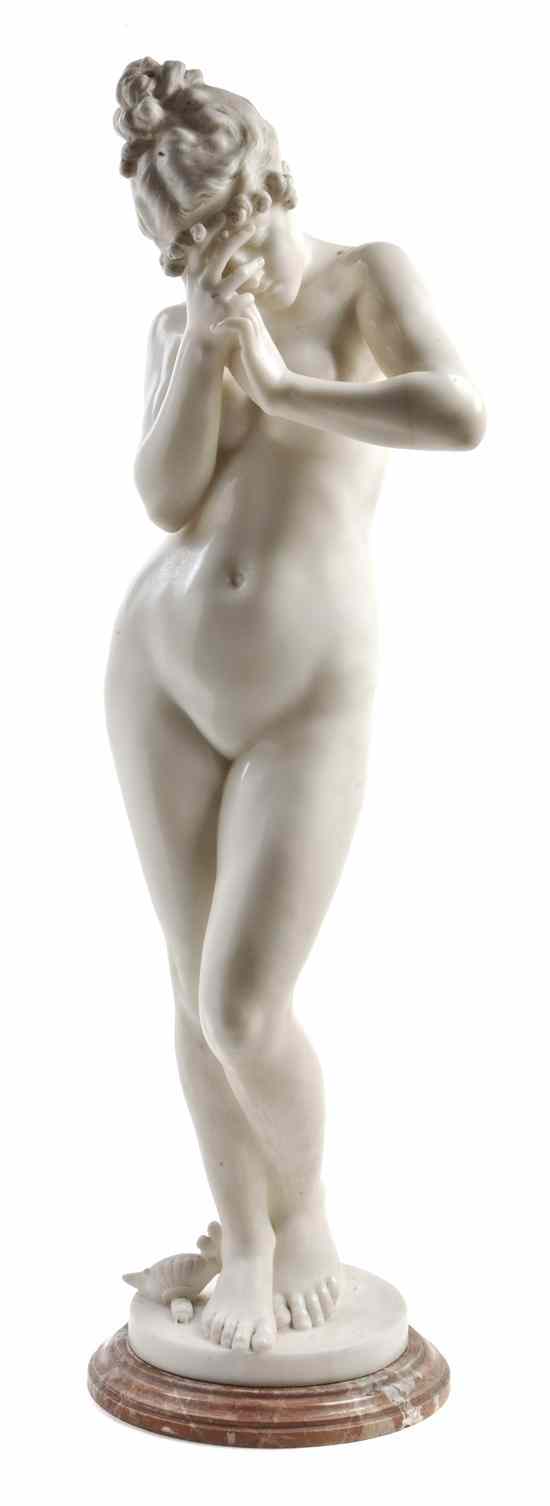 Appraisal: An Italian Marble Sculpture depicting Psyche in a standing mourning