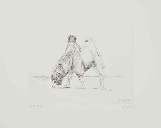 Appraisal: Henry Moore - Dromedary c etching signed and numbered PL