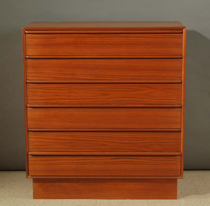 Appraisal: MID-CENTURY MODERN TEAKWOOD CHEST Westnofa Furniture Co Norway having six