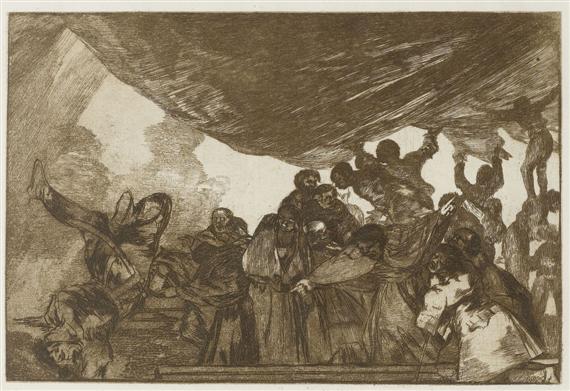 Appraisal: GOYA FRANCESCO DE Fuendetodos - Bordeaux Disparate claro Sheet of