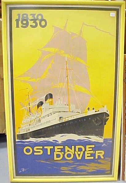 Appraisal: Original travel poster Ostende Dover framed x Not examined out