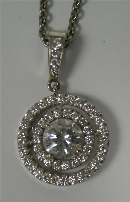 Appraisal: A diamond set pendant with chain the pendant claw set