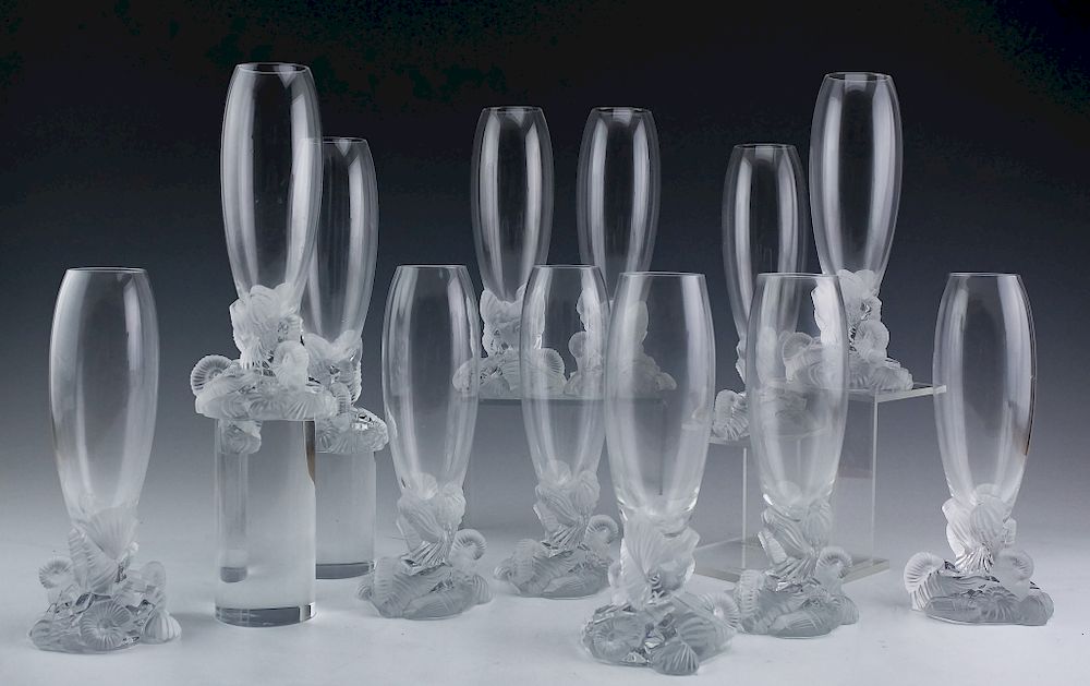 Appraisal: Set Royales De Champagne ATLANTIS Crystal Stems Set of twelve