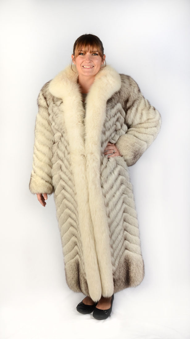 Appraisal: FULL LENGTH BLUE FOX COAT Full length blue fox coat