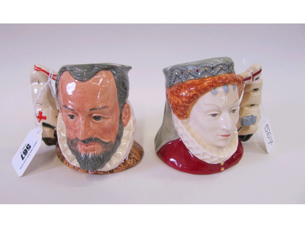 Appraisal: Two Royal Doulton character jugs 'Queen Elizabeth I of England'