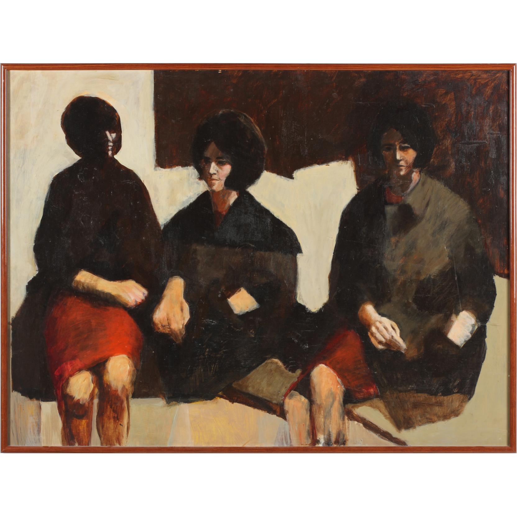 Appraisal: S Tucker Cooke NC Woman in Three oil on Masonite