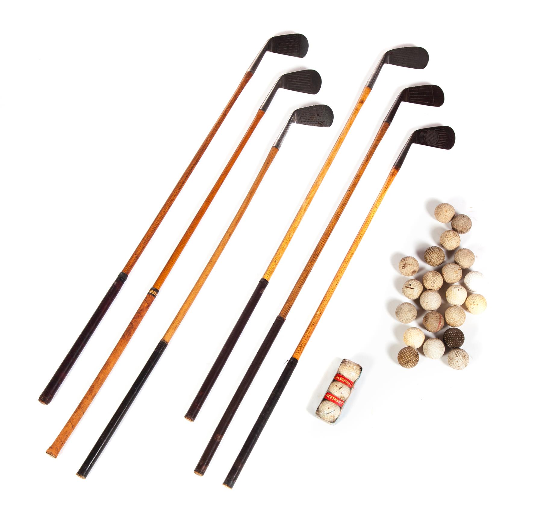 Appraisal: SEVEN VINTAGE GOLF CLUBS First half- th century Group of