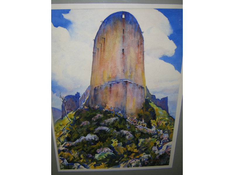 Appraisal: JOHN LAVALLE AMERICAN - SPANISH FORTRESS watercolor on paper signed