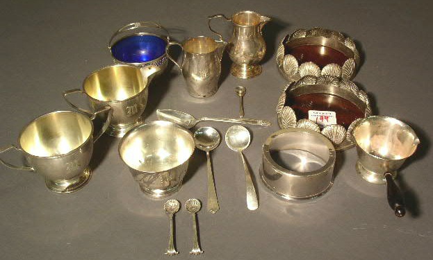 Appraisal: Bag lot of sterling silver and silverplate table articles