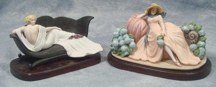 Appraisal: Louis Icart porcelain figurines DACS SPADEM Les Hortensias Le Sofa