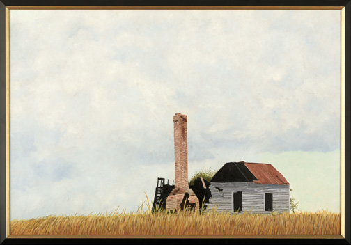 Appraisal: American School Contemporary View of an Abandoned Farmhouse oil on