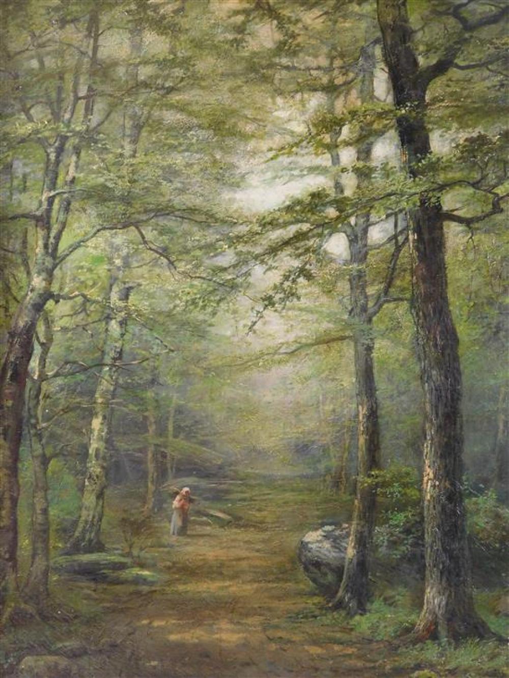 Appraisal: Barbizon type oil on canvas late th early th C