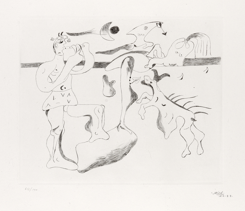 Appraisal: JOAN MIR Daphnis et Chlo Drypoint x mm x inches