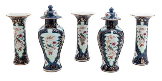 Appraisal: Sale Lot A Chinese Export Porcelain Five-Piece Garniture th century