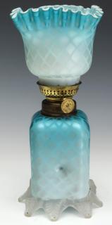 Appraisal: A TH C KOSMOS BLUE MOTHER OF PEARL GLASS LAMP