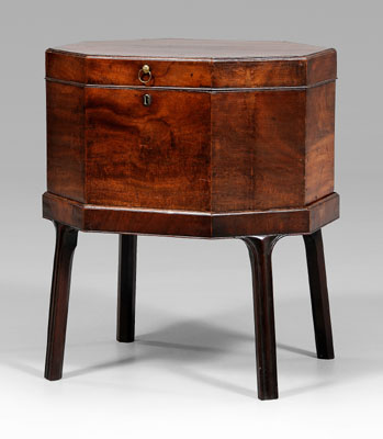 Appraisal: Regency mahogany wine cooler figured mahogany veneers octagonal form with