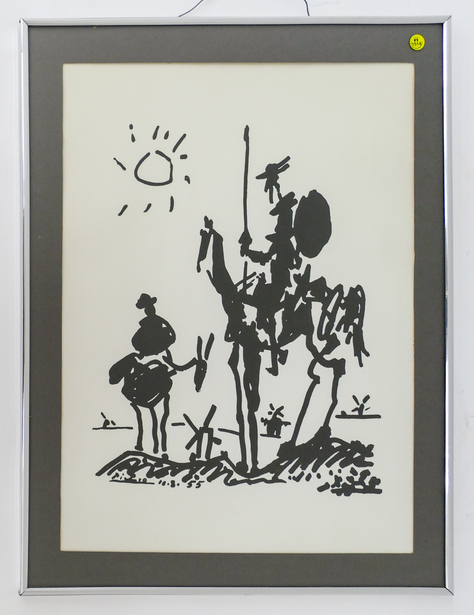 Appraisal: Vintage Picasso Don Quixote Print Framed ''x ''