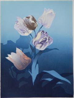 Appraisal: Oscar Droege woodcut Oscar Droege German - - ''Tulips''- woodcut