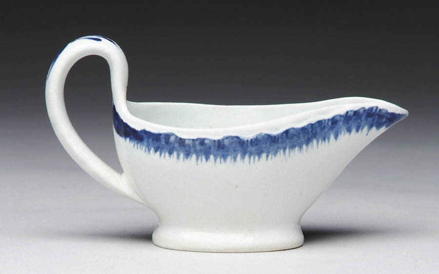 Appraisal: BLUE FEATHER EDGE LEEDS SAUCE BOAT SIZE - h x