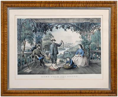 Appraisal: Large folio Currier amp Ives print quot Home From the