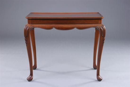 Appraisal: GEORGIAN STYLE TEA TABLE early th century mahogany Rectangular top