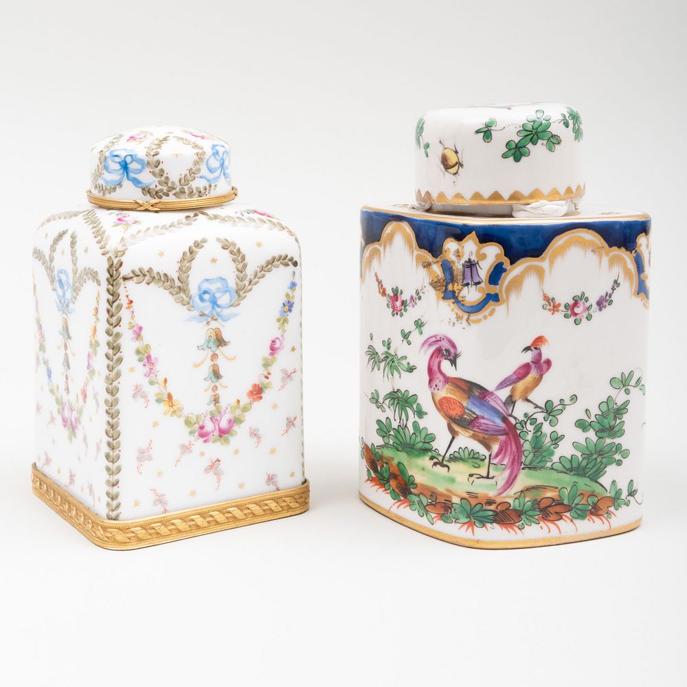 Appraisal: Two Samson Porcelain Tea Caddies and Covers Comprising A Sevres