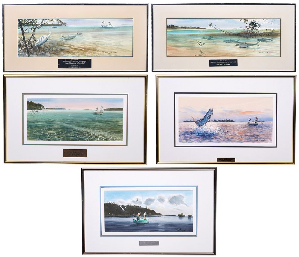 Appraisal: Millard Wells Framed Watercolors Millard Wells America - matted and