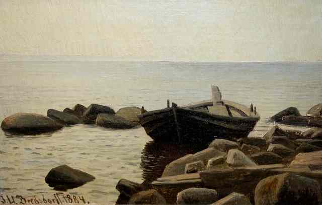 Appraisal: JOHANN ULRIK BREDSDORFF - A rowing boat moored off a