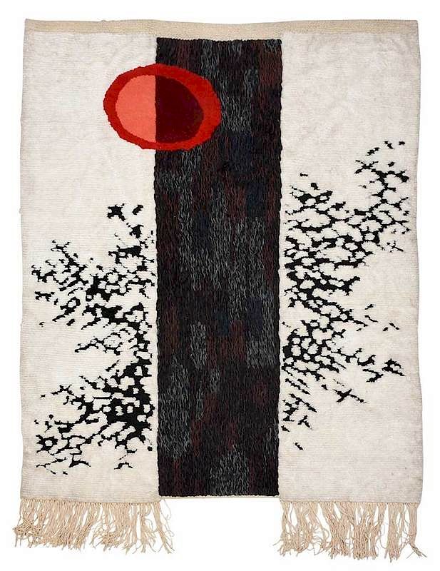 Appraisal: Modern Abstract Tapestry China th century handwoven wool abstract landscape