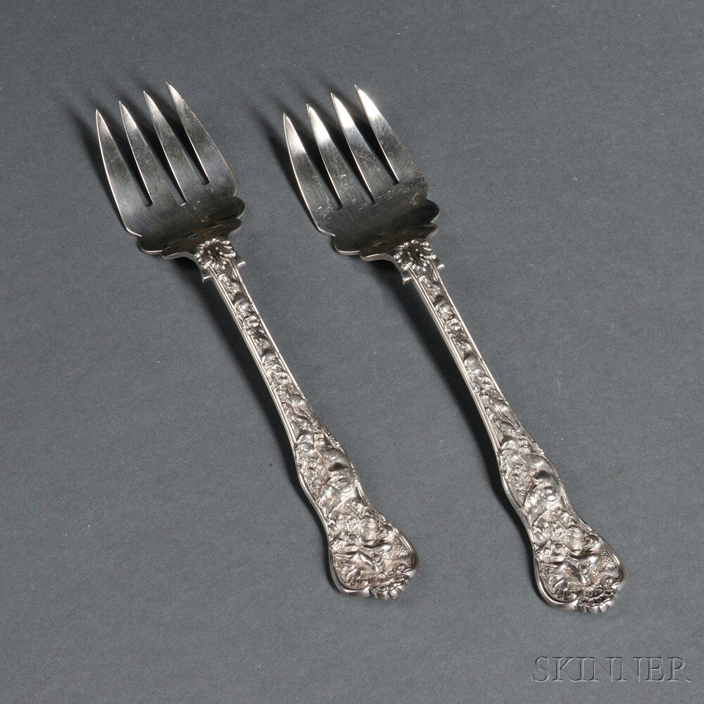 Appraisal: Two Elizabeth II Sterling Silver Cold Meat Serving Forks London