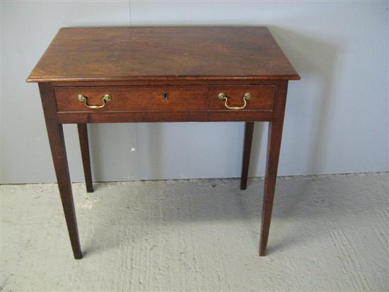 Appraisal: George III mahogany side table with a single drawer on