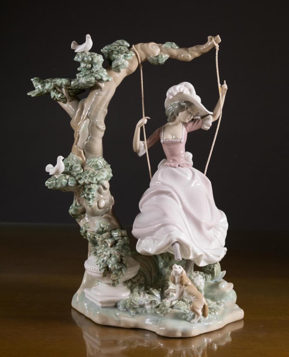 Appraisal: LLADRO FIGURAL PORCELAIN SCULPTURE Spain c - Victorian girl on