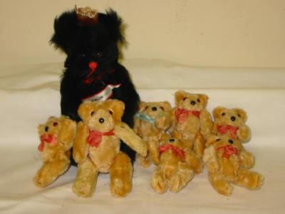 Appraisal: A set of six miniature teddy bears high and a